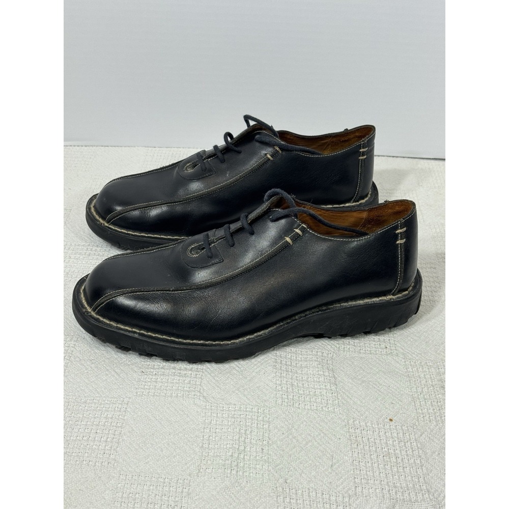 HS Trask Men's Black Leather Loafer Lace Up Shoes Size 10.5